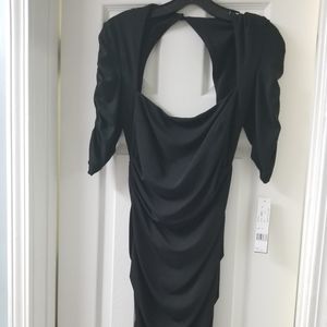 NicoleMiller Square Neck keyhole back sheath